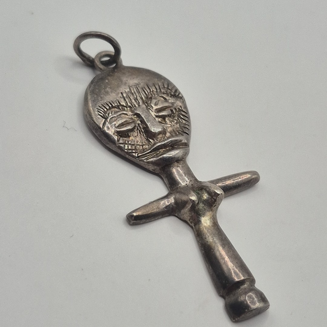 Vintage Sterling Silver 925 Studio Made Tribal Female Body Pendant Aku’abe