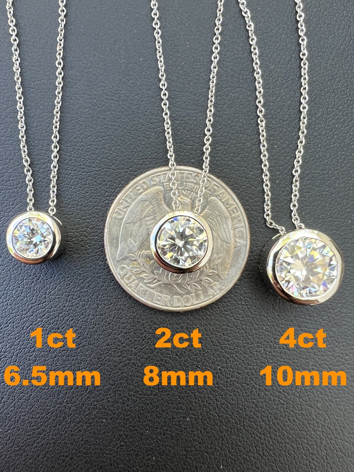 925 Silver Real Moissanite Solitaire Pendant Necklace GRA Passes Diamond Tester