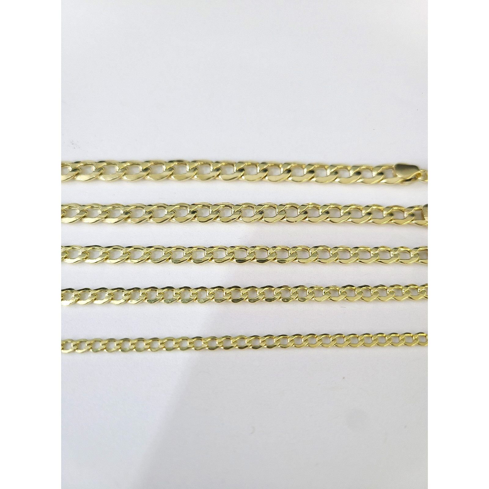 Real 10k Gold Cuban Curb Chain Necklace 16″-30″ In 2.5mm 3mm 4mm 5mm 6mm