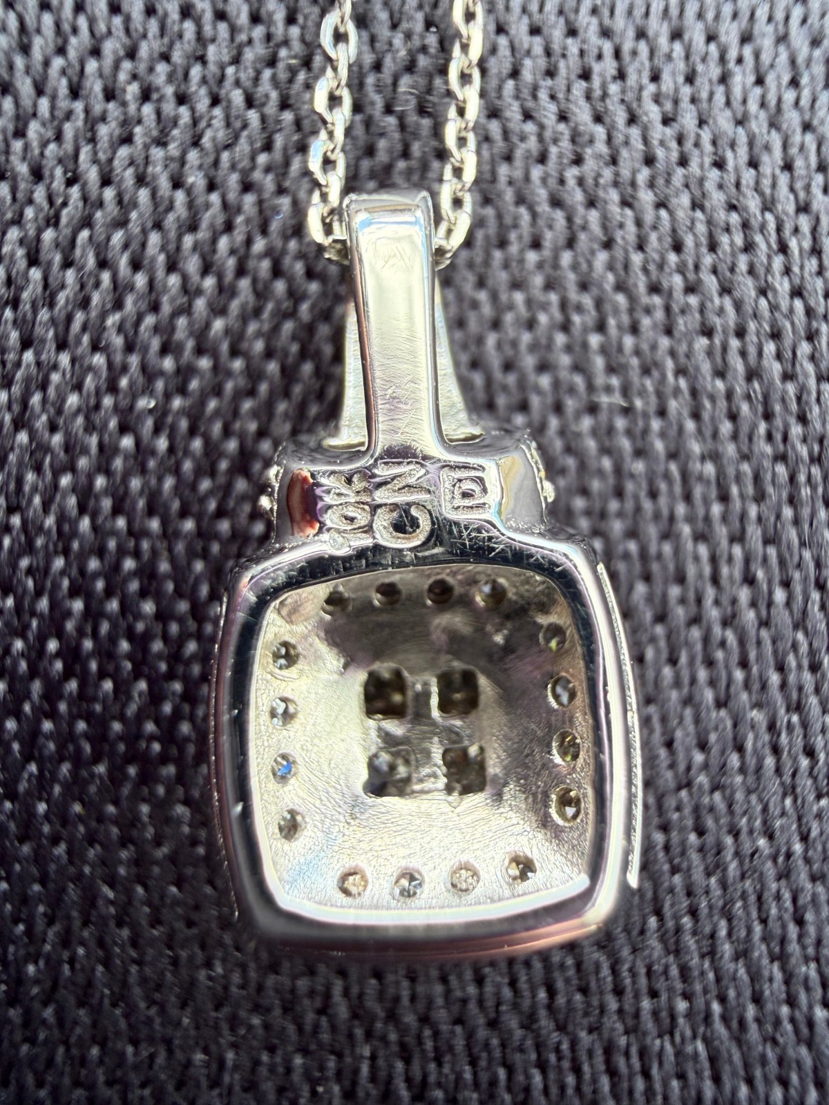 1/3 CTW Diamond Cluster Quad Halo 10K White Gold Pendant + 18″ Chain $678 Retail