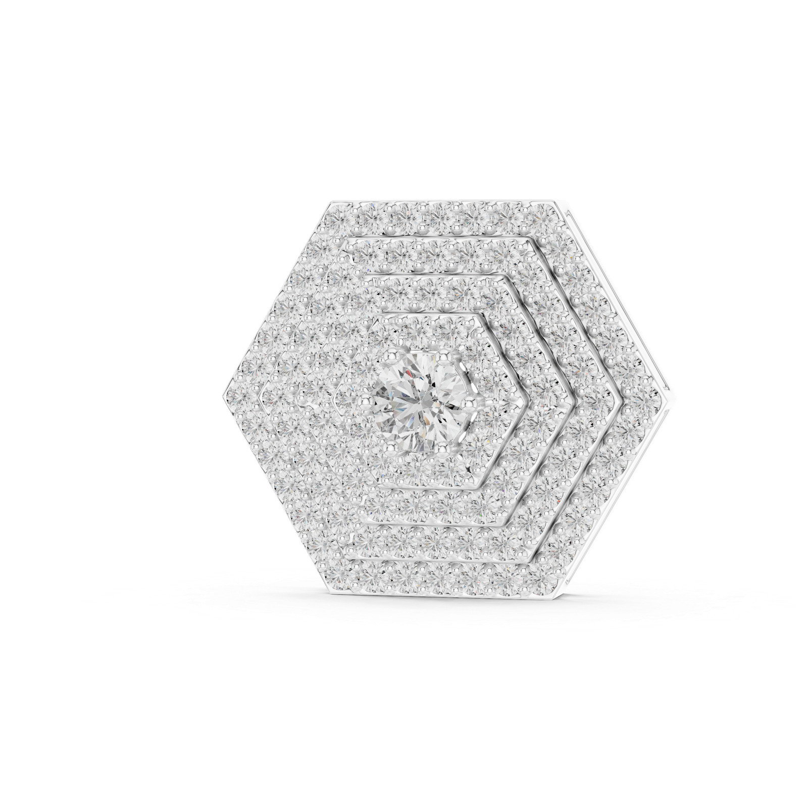 Round Certified Natural 99 Pcs Diamond Engagement Pendent Women 14K Gold Over