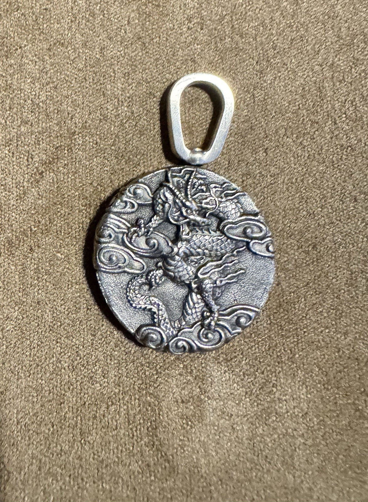 David Yurman Dragon & Koi Amulet Pendant Sterling Silver Double-Sided Medallion
