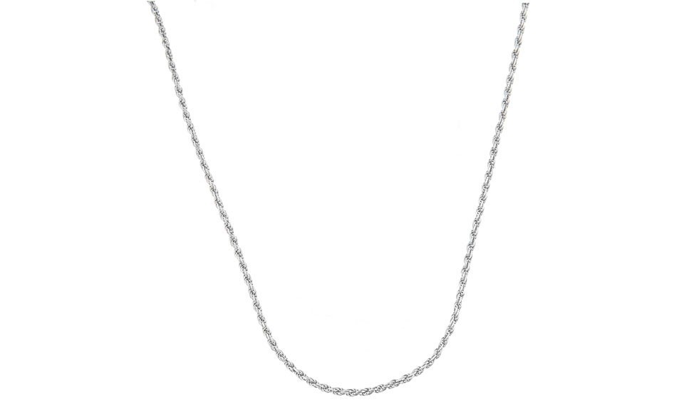 1.5MM Solid 925 Sterling Silver Italian DIAMOND CUT ROPE CHAIN Necklace Italy