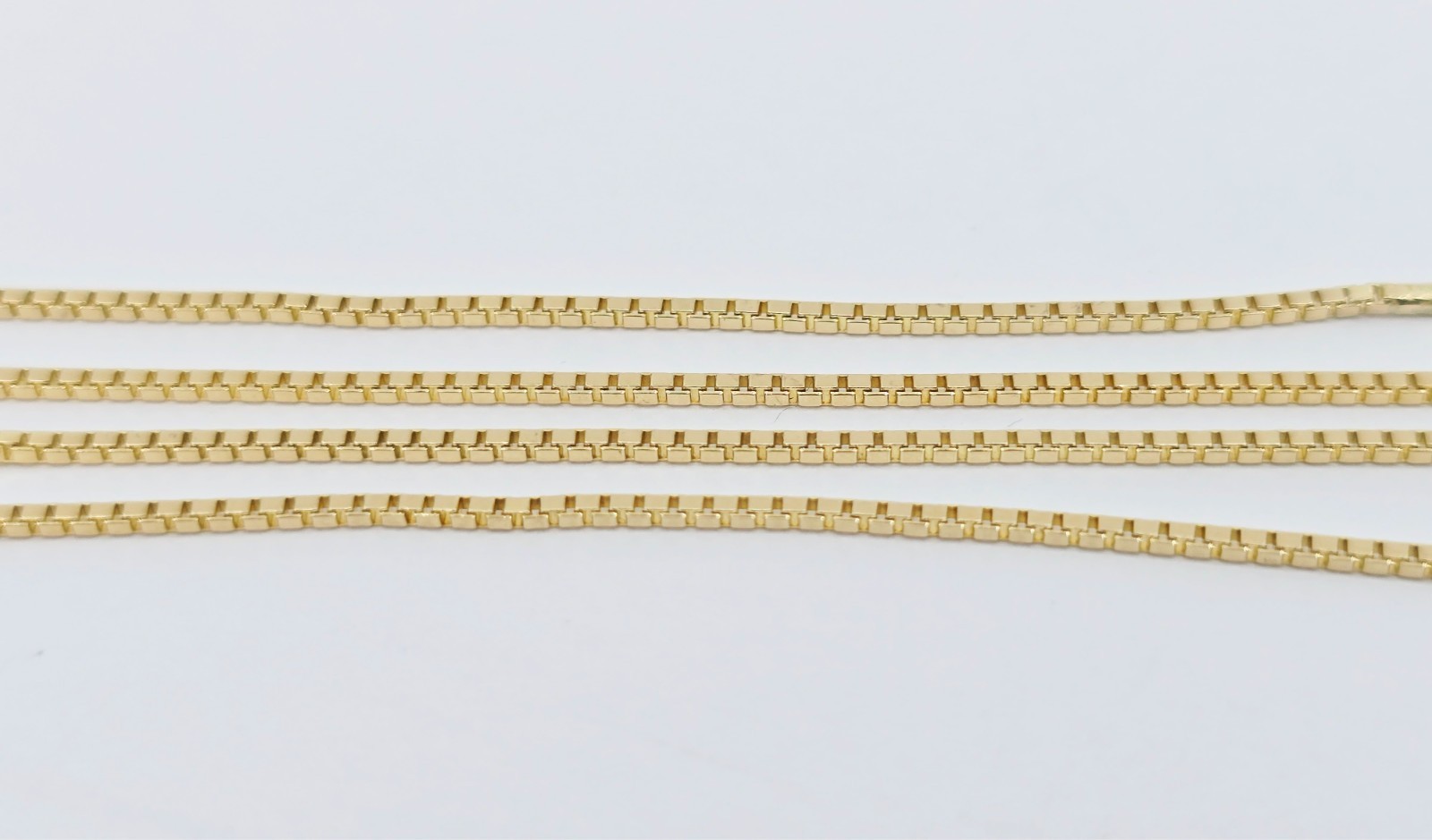Unique 14K Karat Solid Yellow Gold Designer Box Link Chain Necklace – 17.50″ L