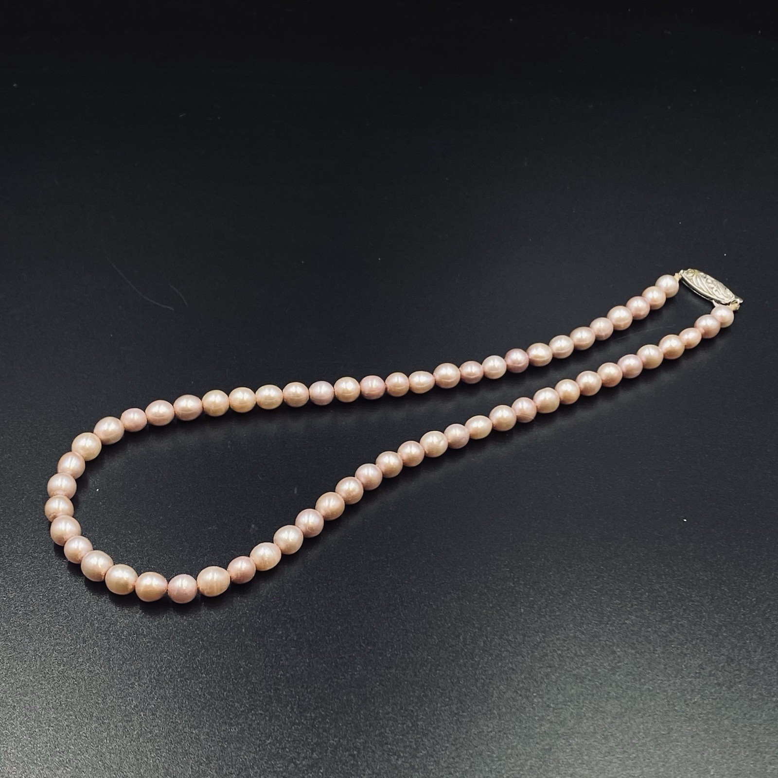 TASAKI US Duty Paid Pearl 6mm Pink Lavender Necklace 15.7in Vintage