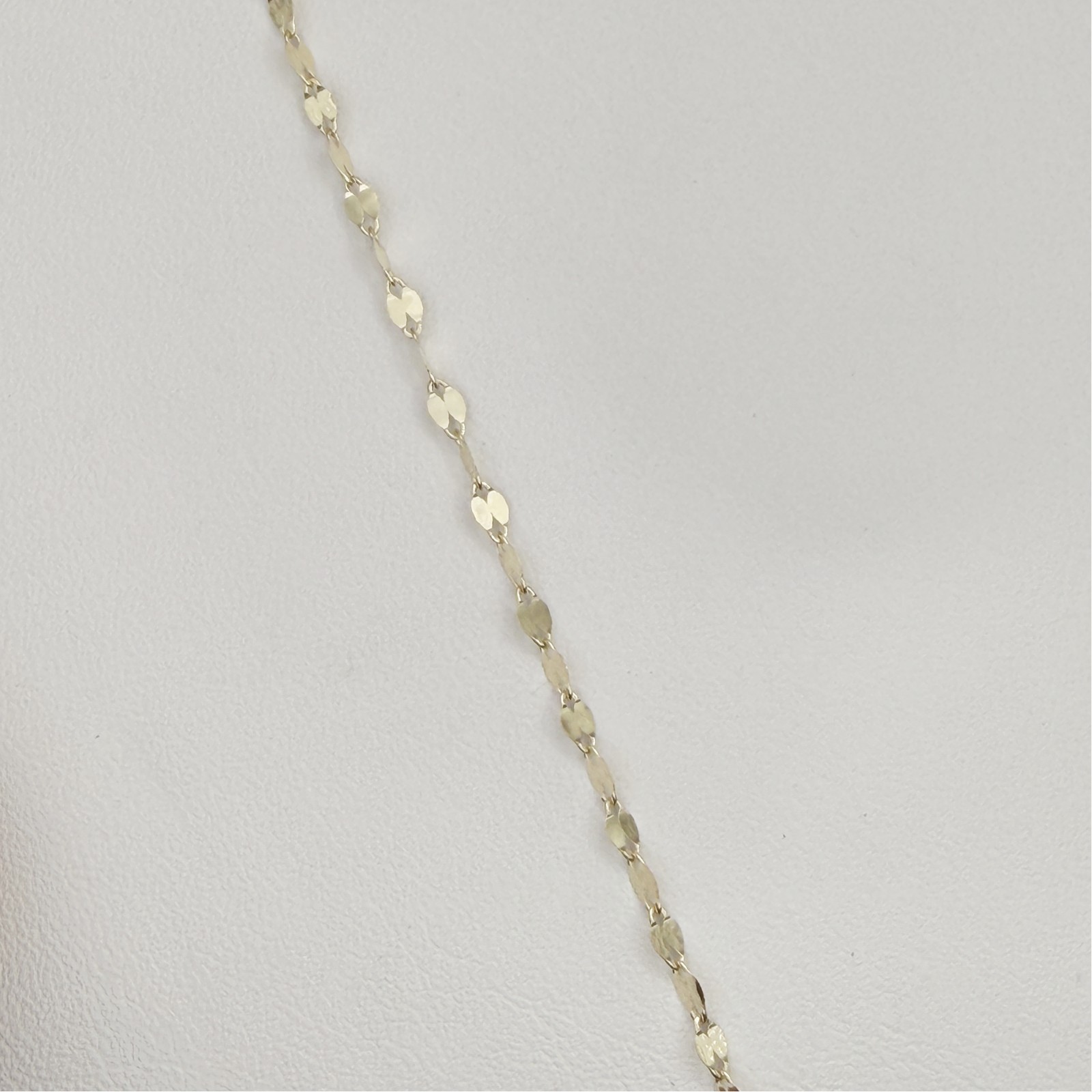 10k Yellow Gold Petal Chain Dainty Mirror Link Necklace 2mm 14 to 20 Inches