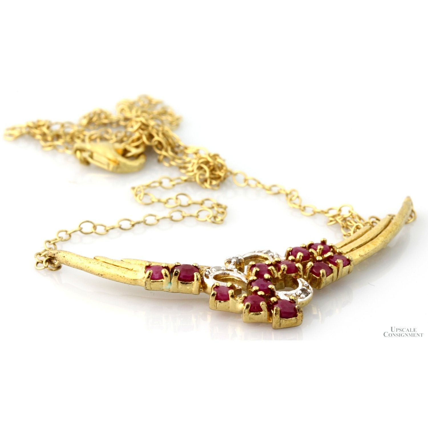 1.00ctw Ruby & Diamond 18K Gold Vermeil Necklace – 18 in