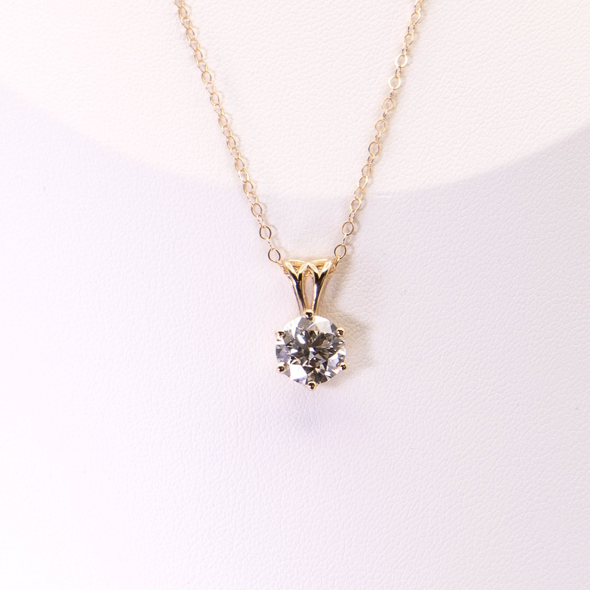 2.02 CT Lab Grown Diamond Pendant Necklace 14K Yellow Gold IGI Ideal VS2 18″