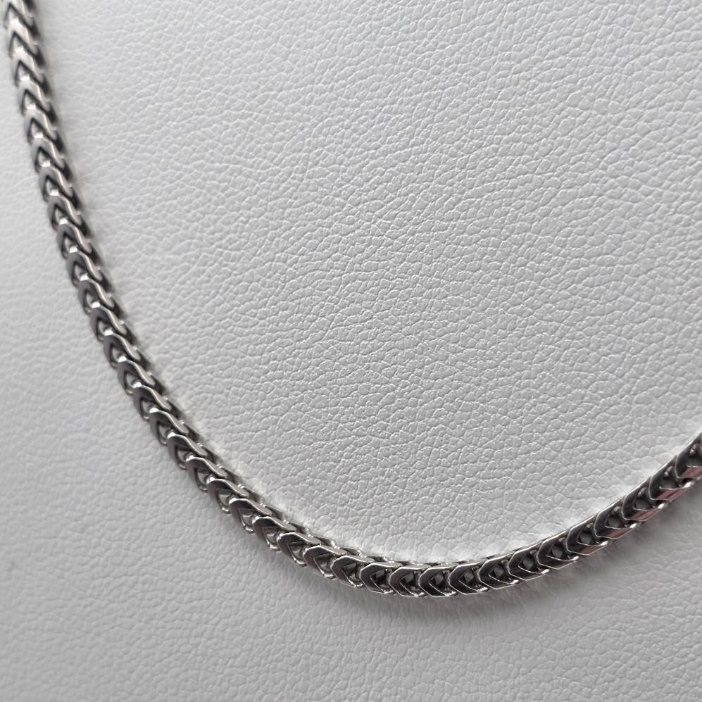 20″ Long 925 Sterling Silver 2.3mm Thick Franco Link Box Chain Necklace ITALY