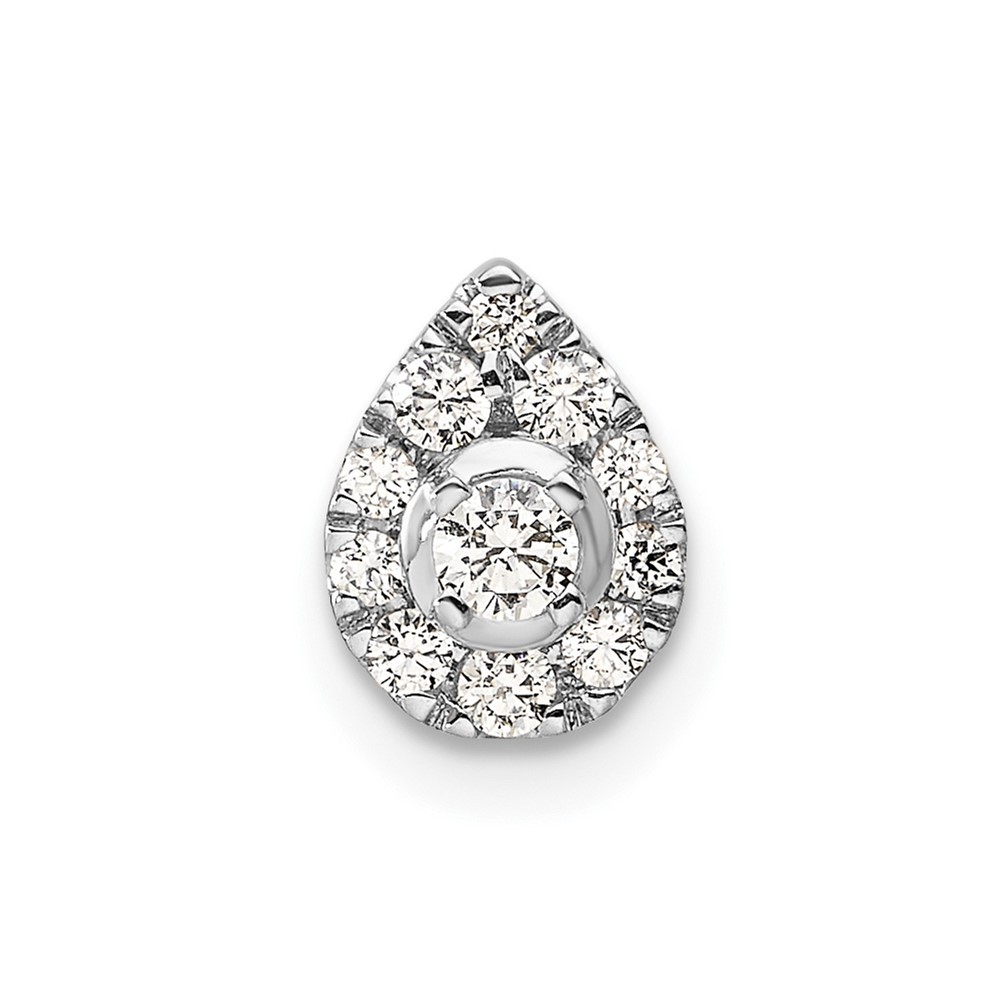 14k White Gold 1/3 Ct Round Lab Grown Diamond VS/SI+ G+ Pear Chain Slide Pendant