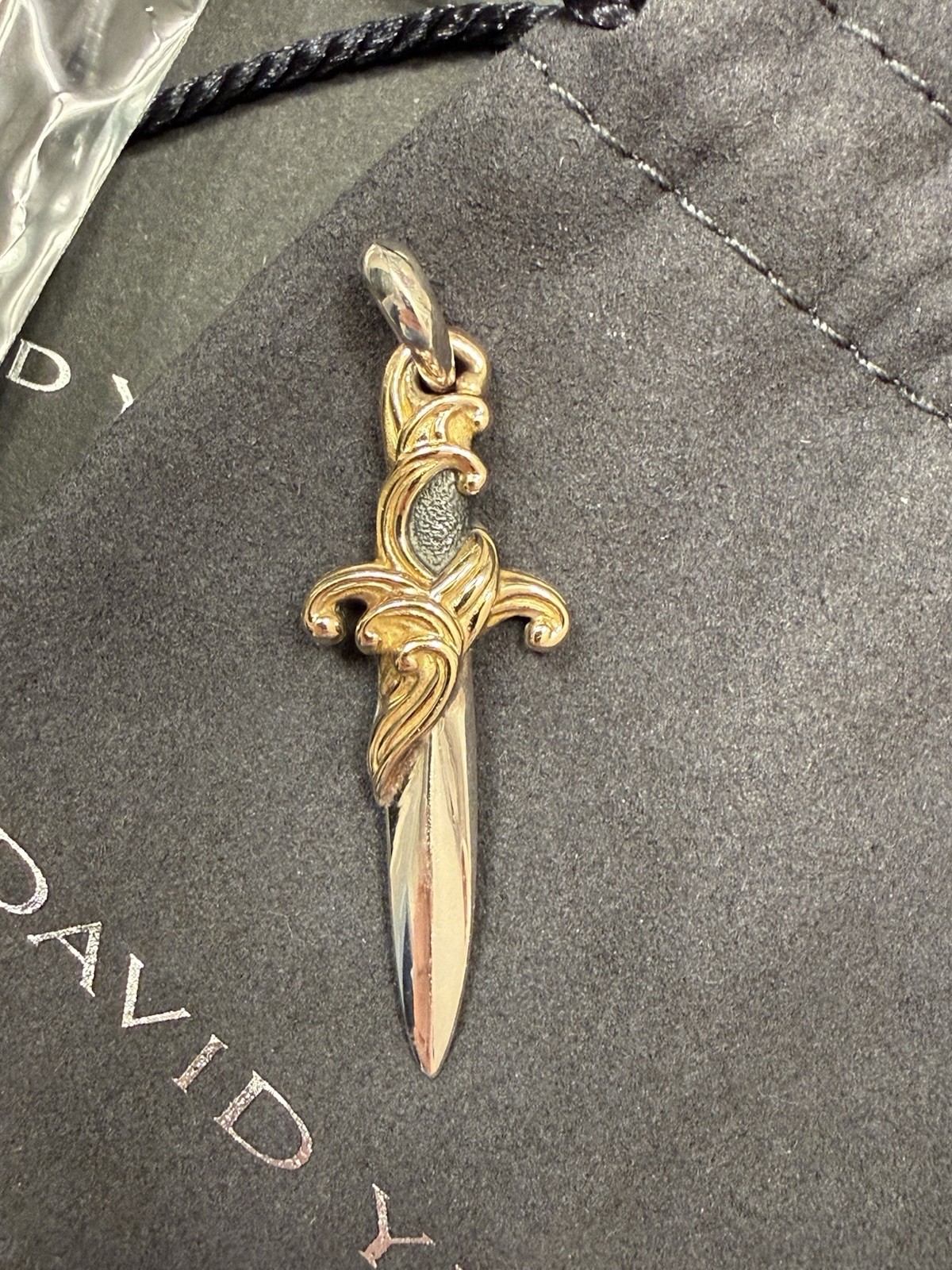 44mm David Yurman 18k Yellow Gold Waves Dagger Amulet… Comes With DY Box