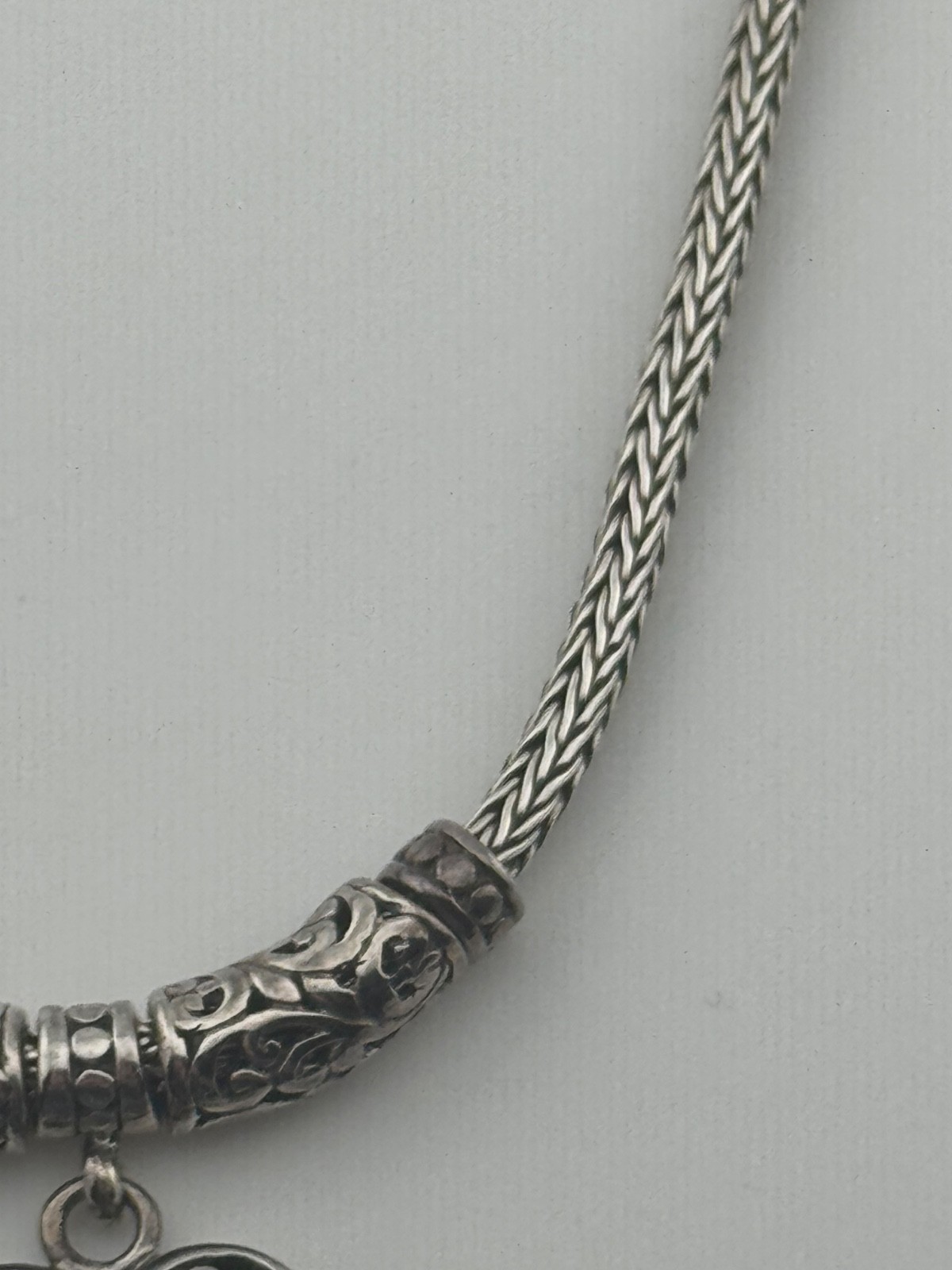 Sterling Silver Heart Necklace Toggle Clasp Signed ATI ID