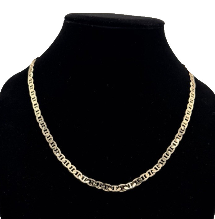 18k Gold Filled Mariner Link Necklace (Solid) 21″ 6mm New