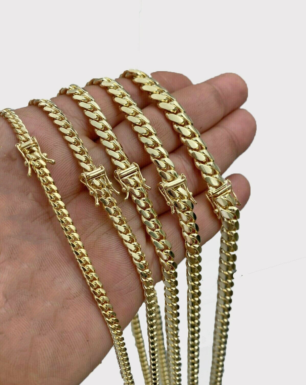 SOLID 10k Gold Chain Necklace Miami Cuban link REAL Mens 4mm-8mm 20″-28″ DISOUNT