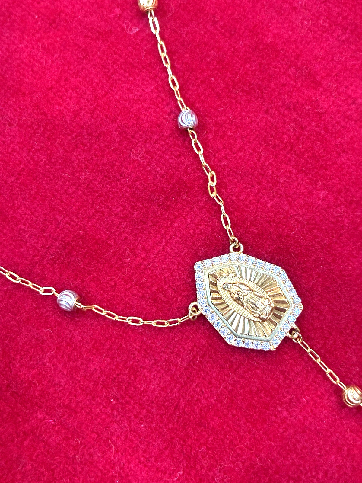 Gold Over Solid 925 Sterling Silver Beads 24″ New Stunning