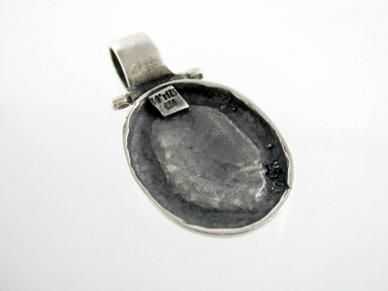Omega Upsilon Designer Mark Sterling Silver Geometric Pendant 925 3.6g 1 1/8 In