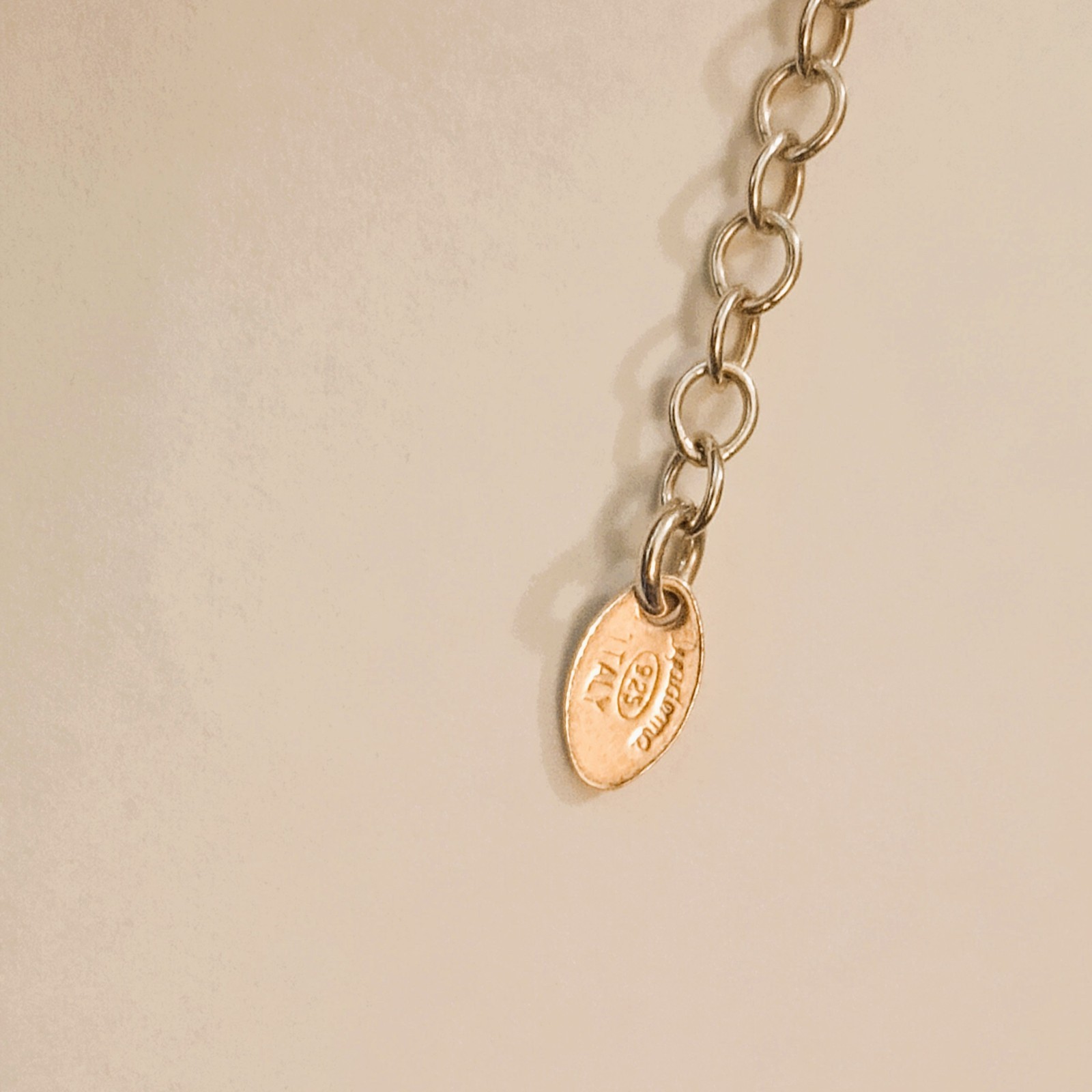 Dyadema Italy 925 Lariat Necklace 18″ Sterling Silver 2 Tone Leaves Tiny Crystal