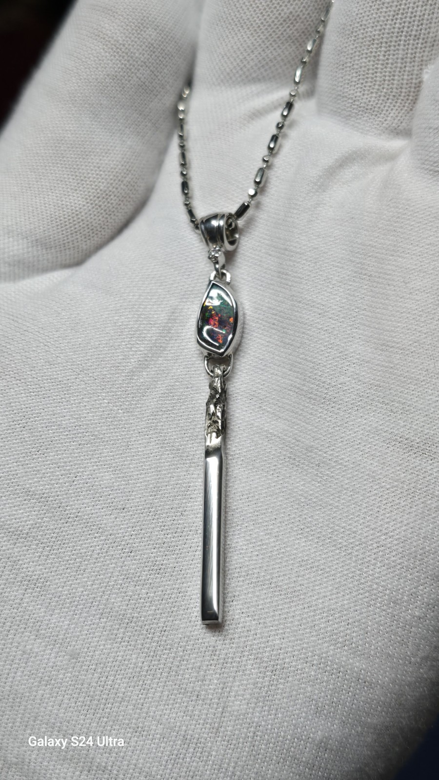 Australian Made Memento Mori Burnt Match Opal Pendant Handcrafted One Off A Kind