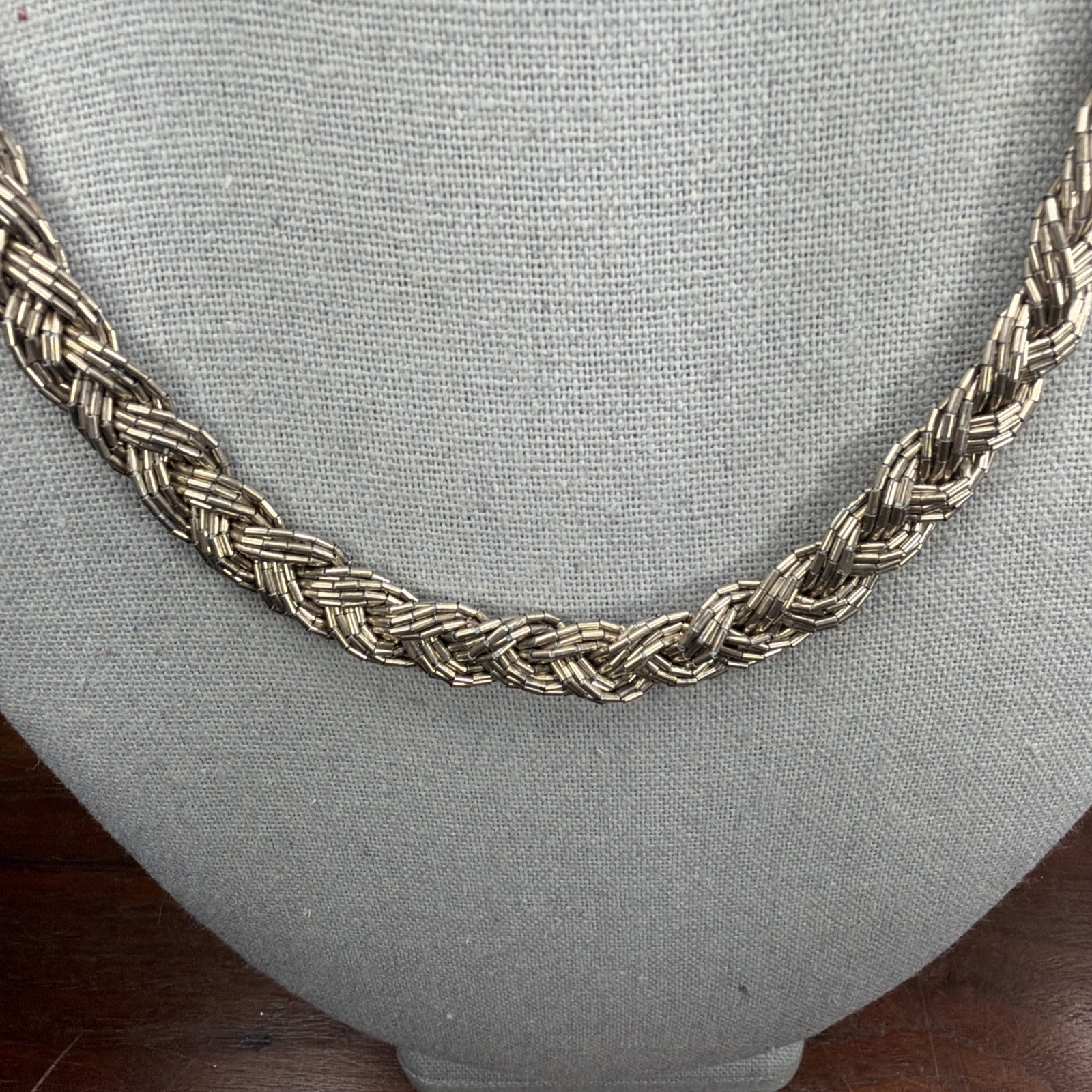 Vintage Sterling Silver 18 Strand Liquid Silver Braided Necklace 42.30 Grams 18”