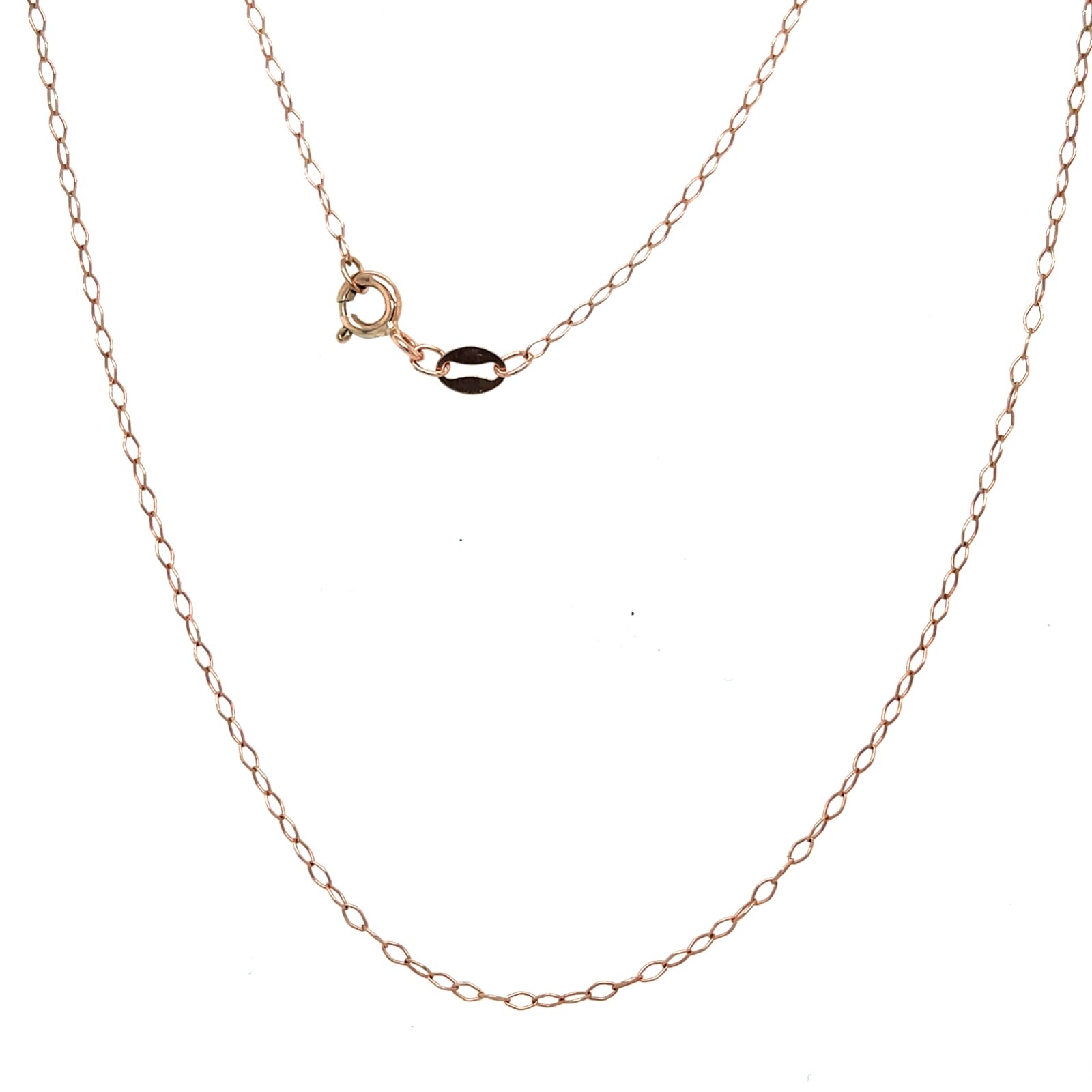 Rose Gold plated over 925 Sterling Silver Chain, Cable Flat Oval