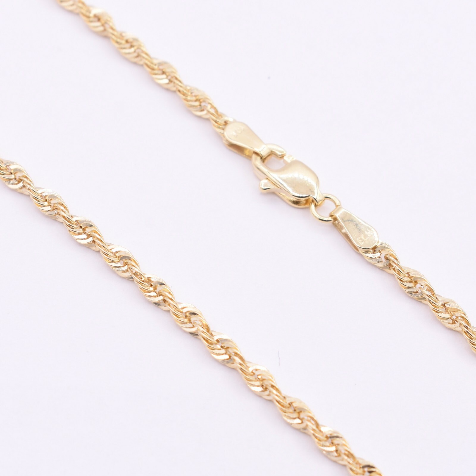 2.5mm Twisted Rope Chain Necklace Real 10K Yellow Gold ALL SIZES