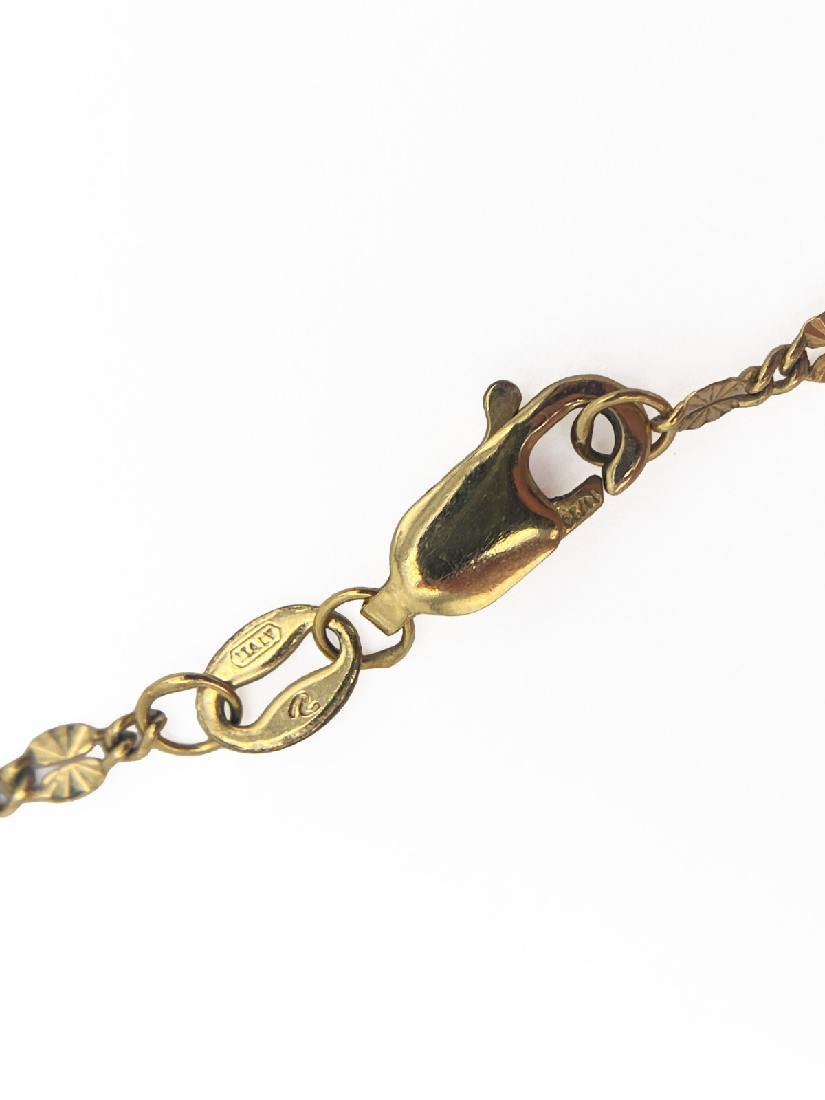 Handmade Citrine & Topaz Pendant, 18″ Pattered Italian Necklace, All 1/20 14K GF