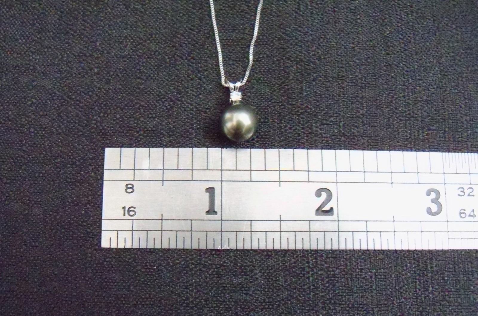Black Pearl with Diamond Necklace