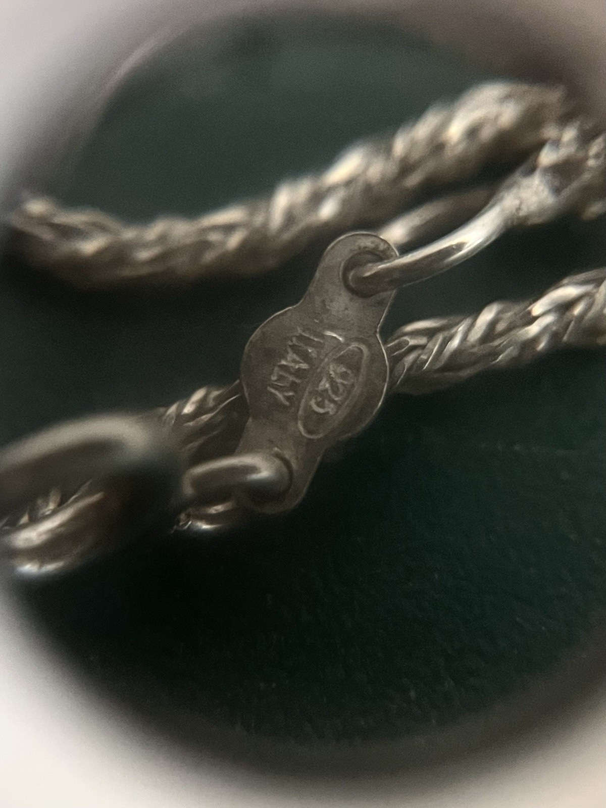 3.18g Unique Italy PPI STERLING SILVER 925 1.5mm Wide Foxtail Twist Chain 18”