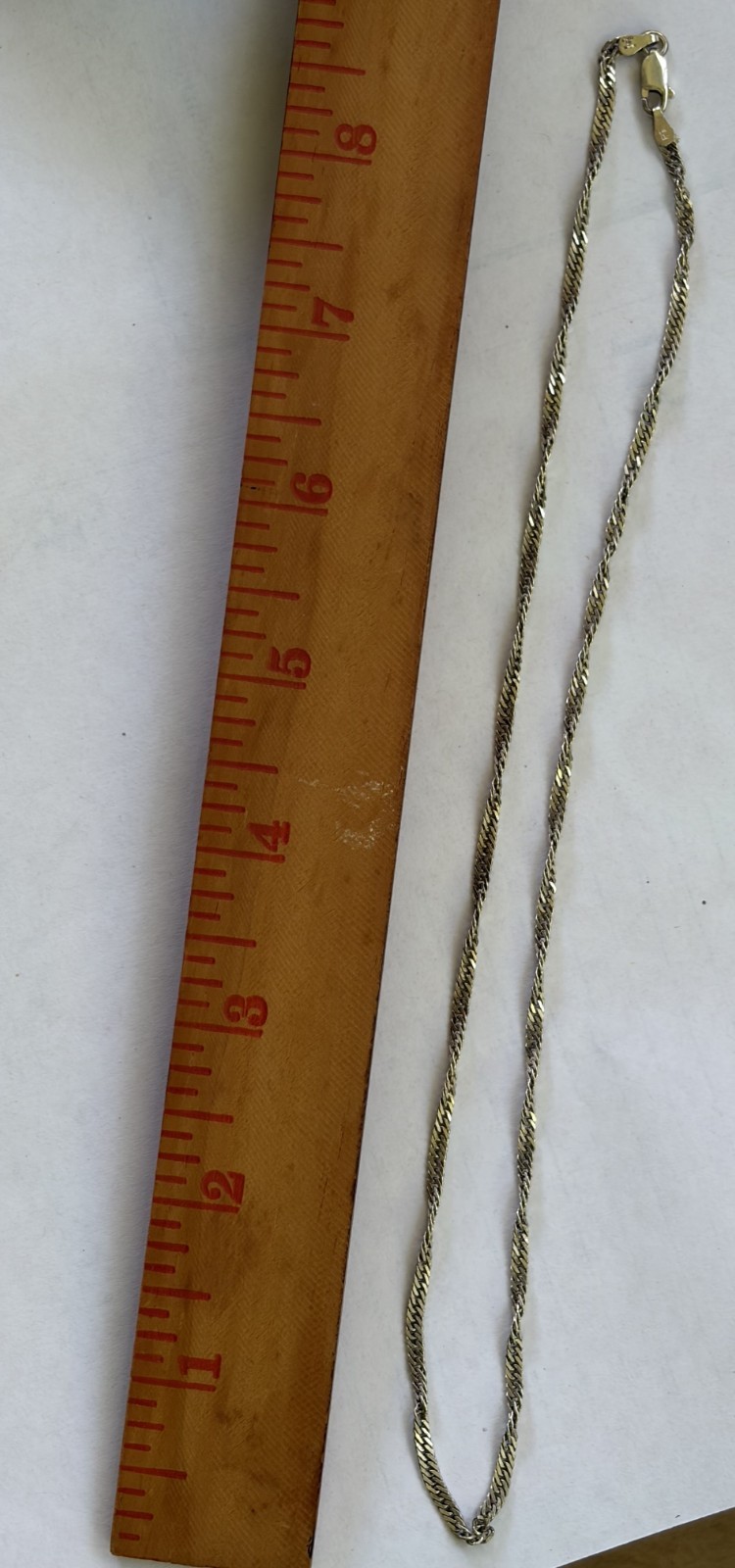 Italian 925 Sterling Silver Twisted Curb Chain Necklace 16.5″ 6g