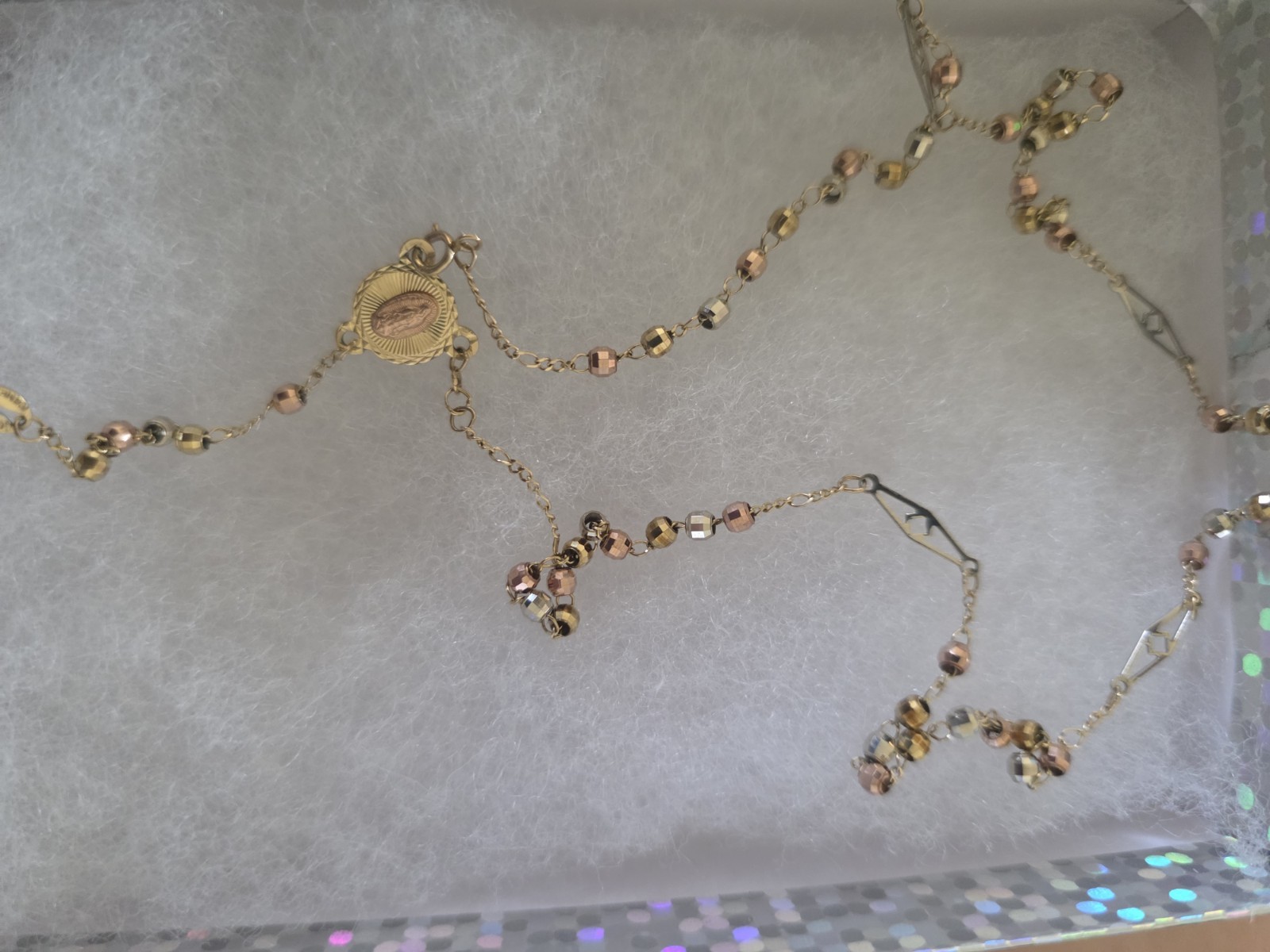 10k Gold Multi Tones Rosary Solid
