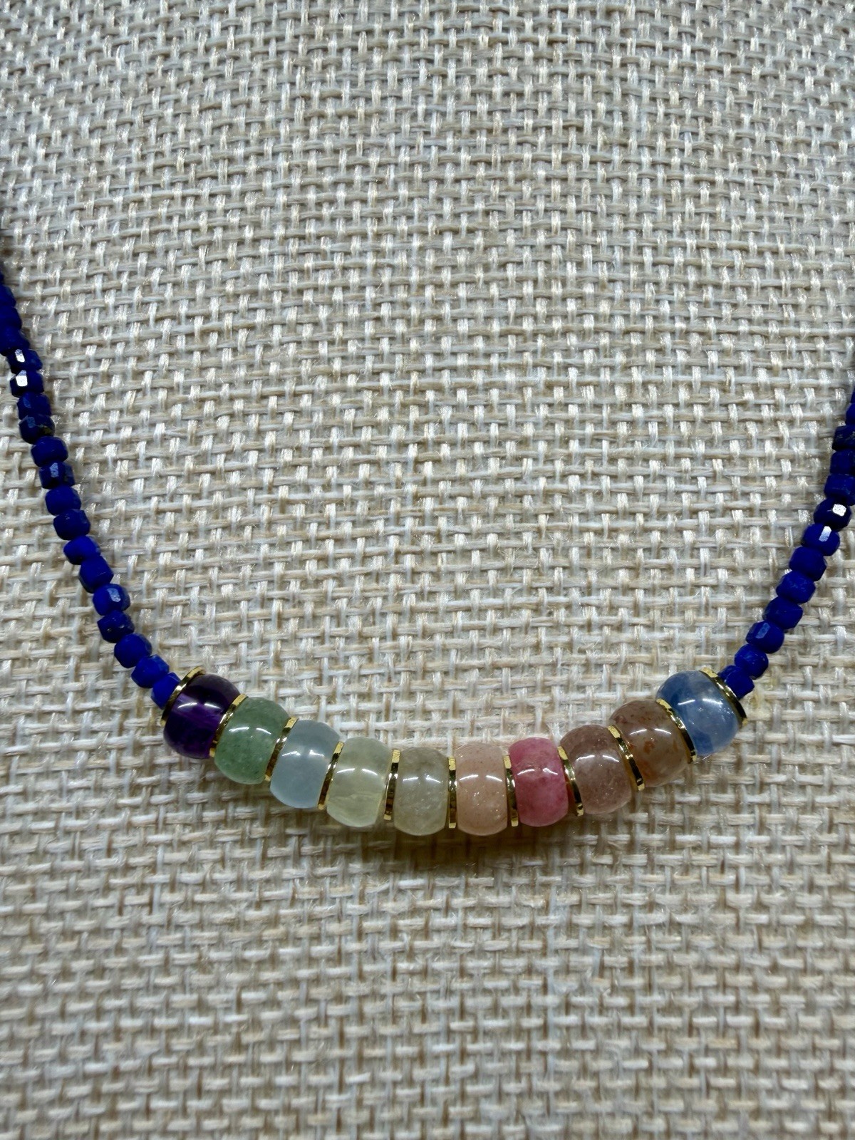 Premium Natural Lapis Lazuli Crystal Quartz Necklace 925 Sterling Silver
