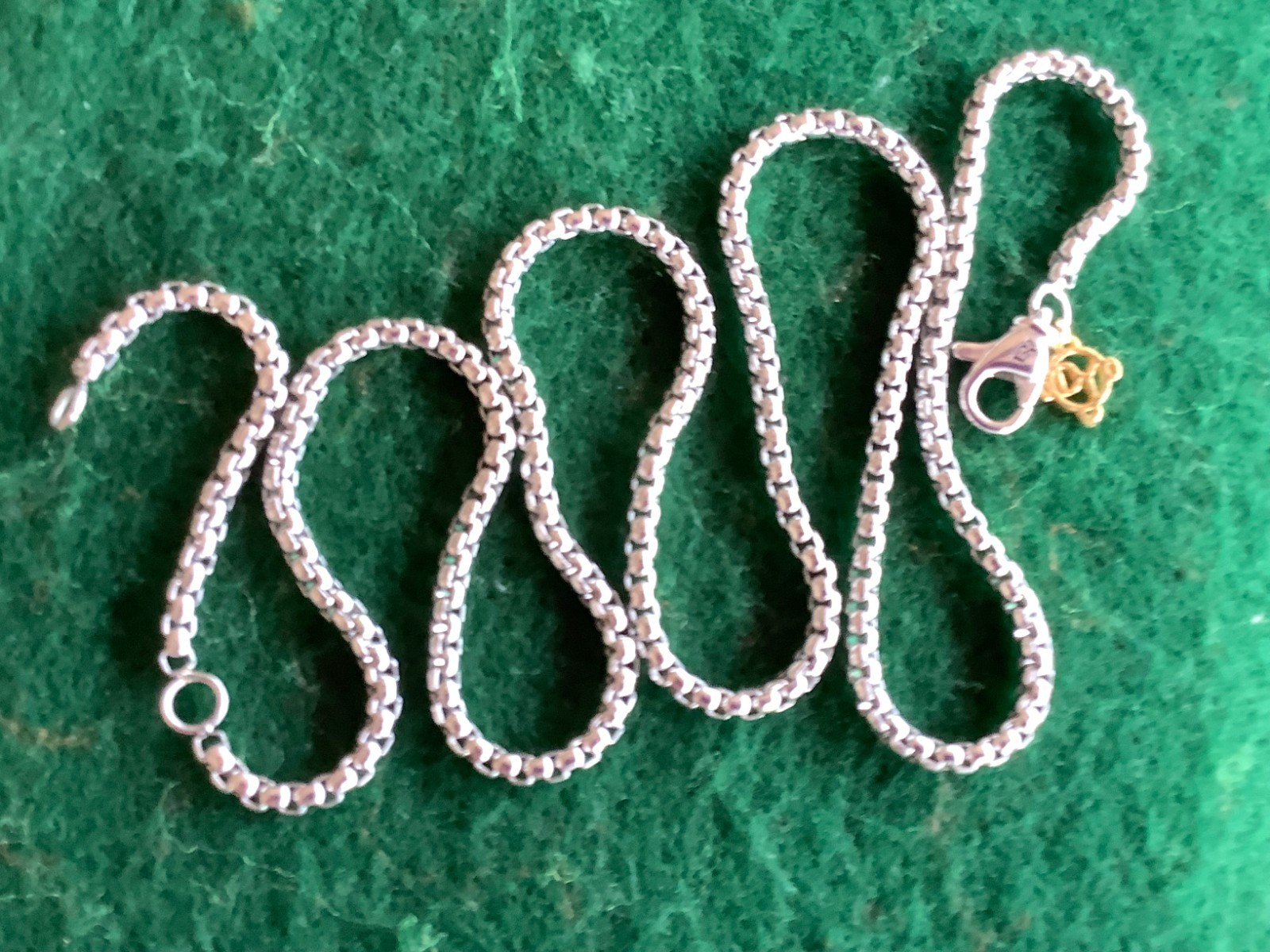 DAVID YURMAN Men’s 2.7mm Box Chain Necklace 20″/22″ Adj w/14k Tag