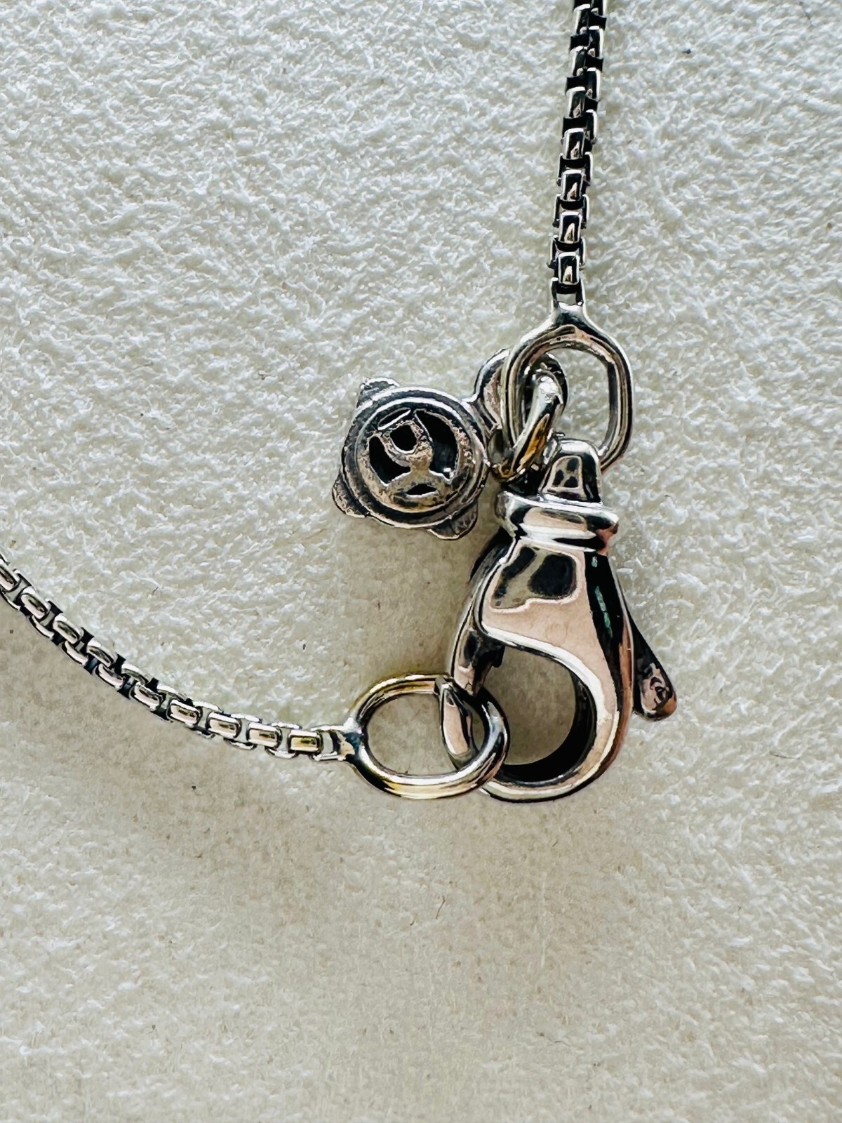 David Yurman Sterling Silver 925 Chatelaine Pendant Necklace w/ Black Onyx. I-89