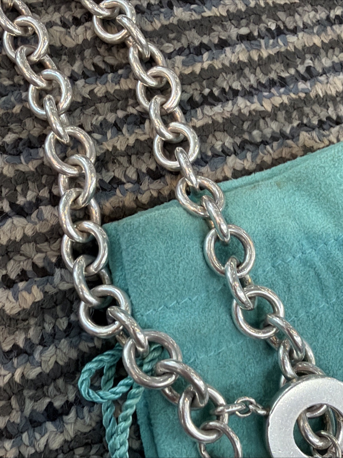 Authentic Tiffany & Co. Return to Tiffany Heart Tag Toggle Necklace 16” W/ Pouch