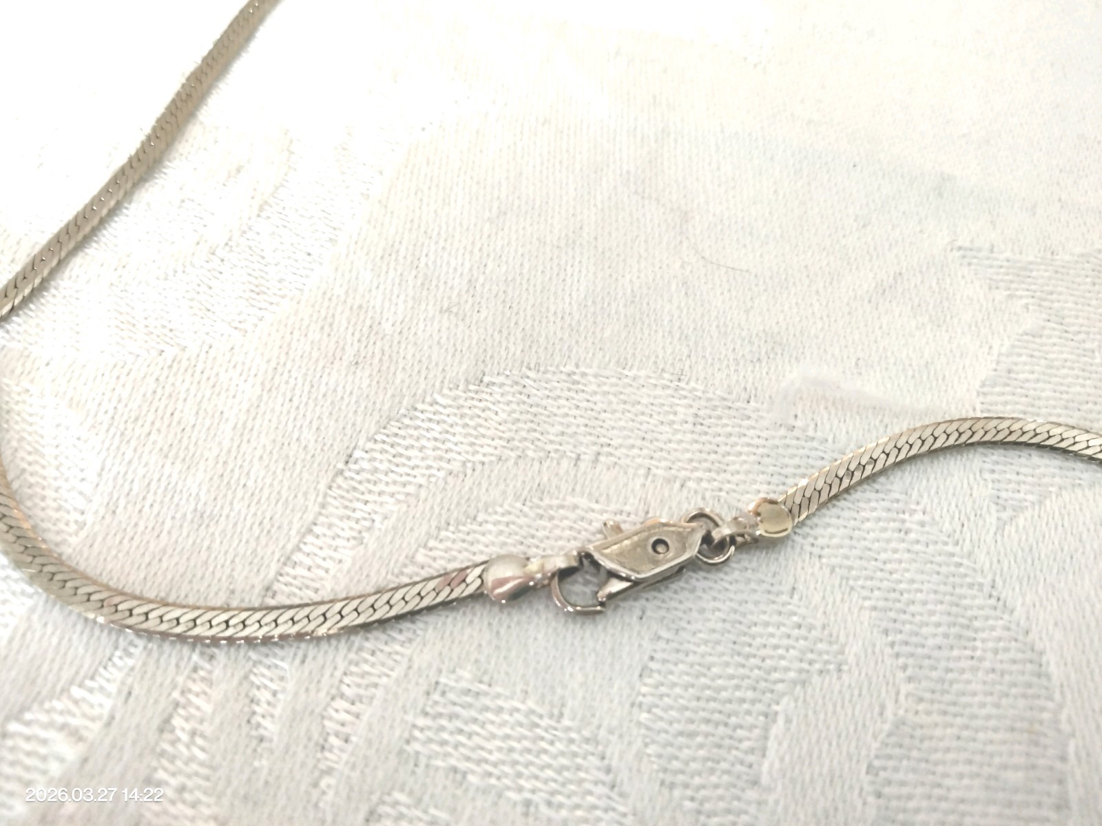 Genuine Sterling Silver 925 Herringbone Chain 24 In Long 1/8 In or 3mm Wide