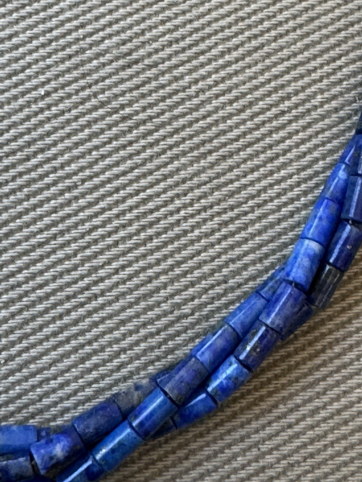 Vintage Lapis Lazuli Bead and Sterling Silver Adjustable Clasp 19.5” Necklace