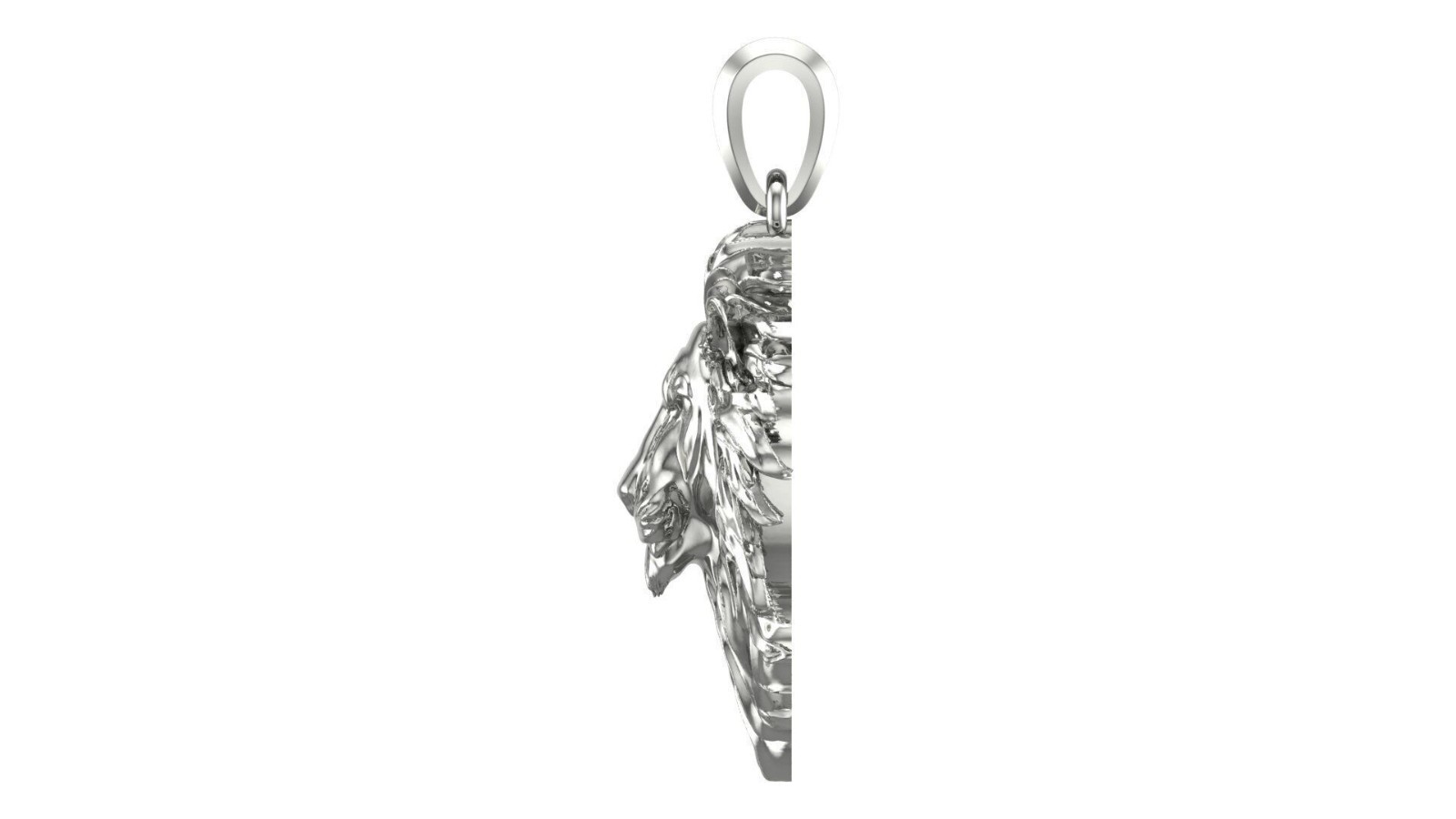 Lion Head Pendant | 999 Fine Silver 25mm | Handmade USA