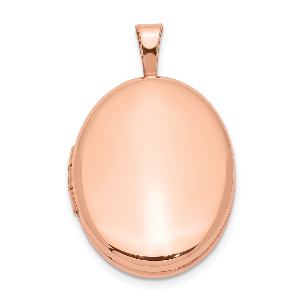 Sterling Silver Rose Gold-plated 20mm Polished Oval Locket Pendant 2.53gm