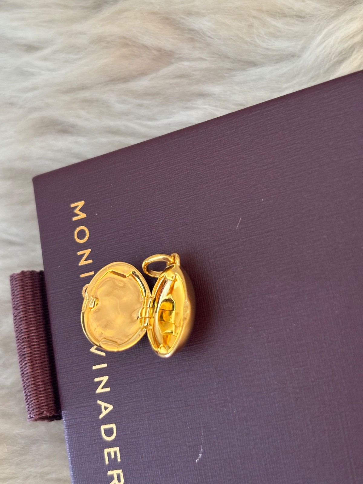 MONICA VINADER 💎 Locket 18k Gold & Rose Quartz RRP £99 Pendant