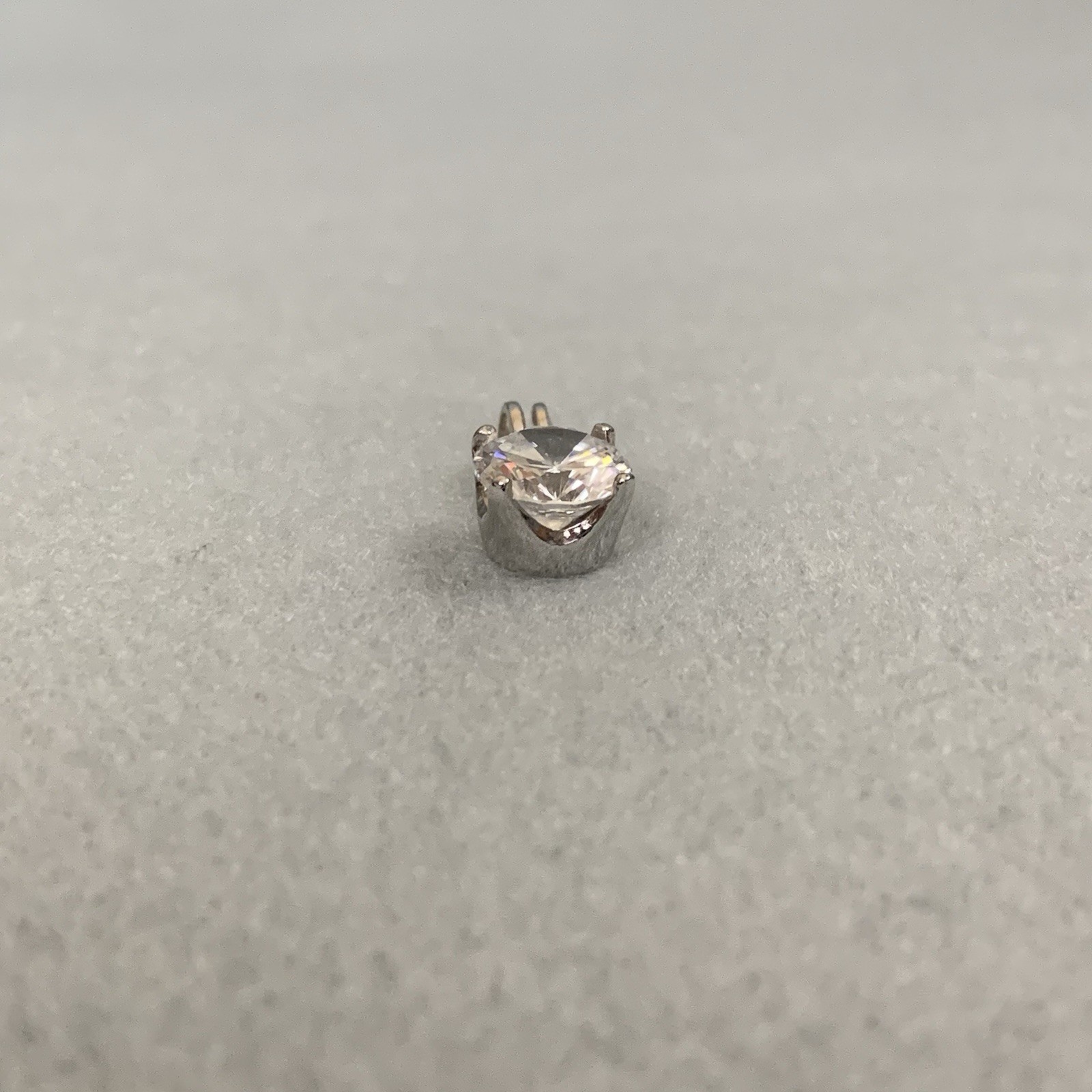 925 FAS Sterling Silver Solitaire Pendant Round Cut Clear CZ Minimalist Charm
