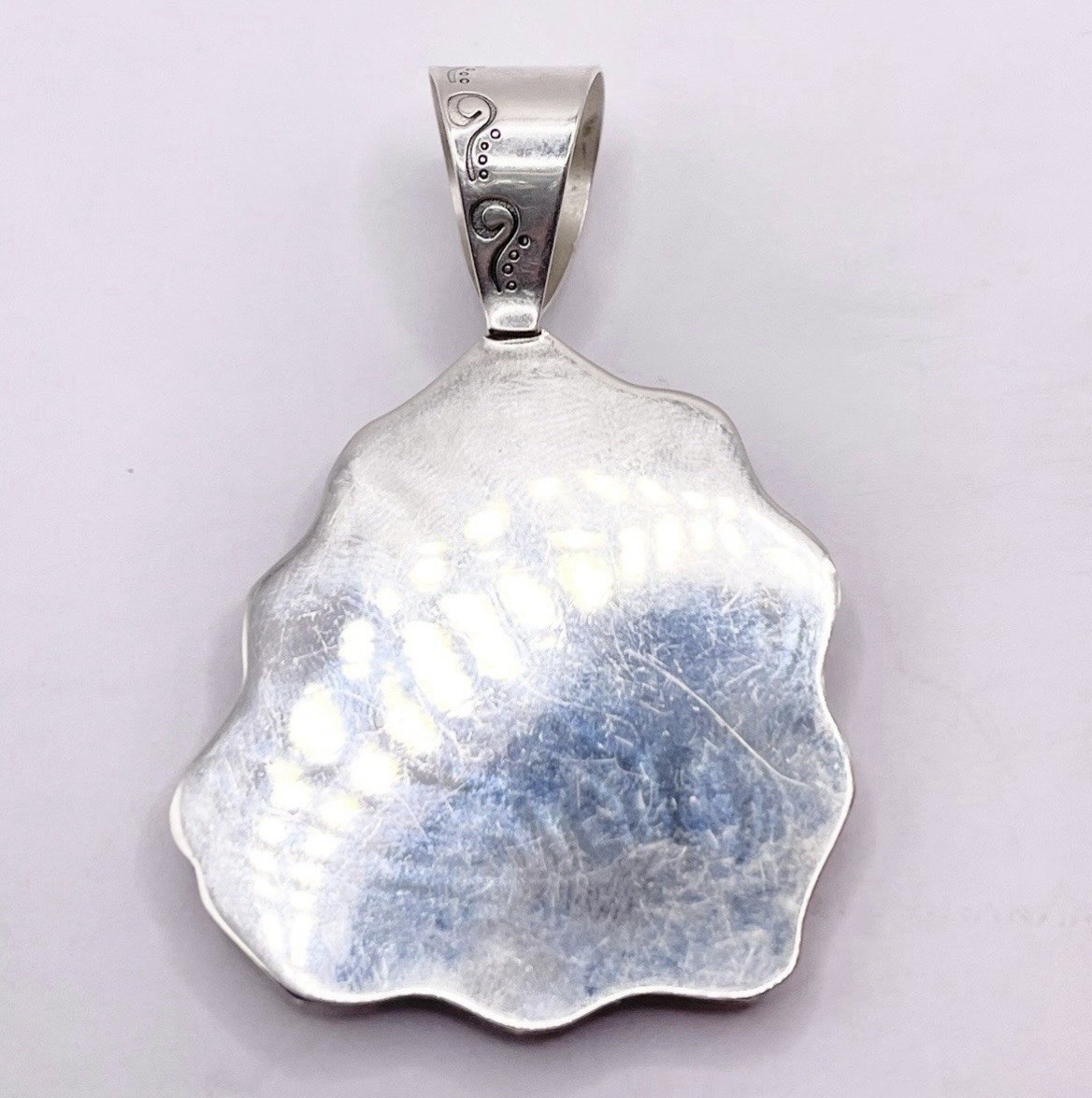 925 Sterling Silver Azurite gemstone Freeform Pendant Jay King signed