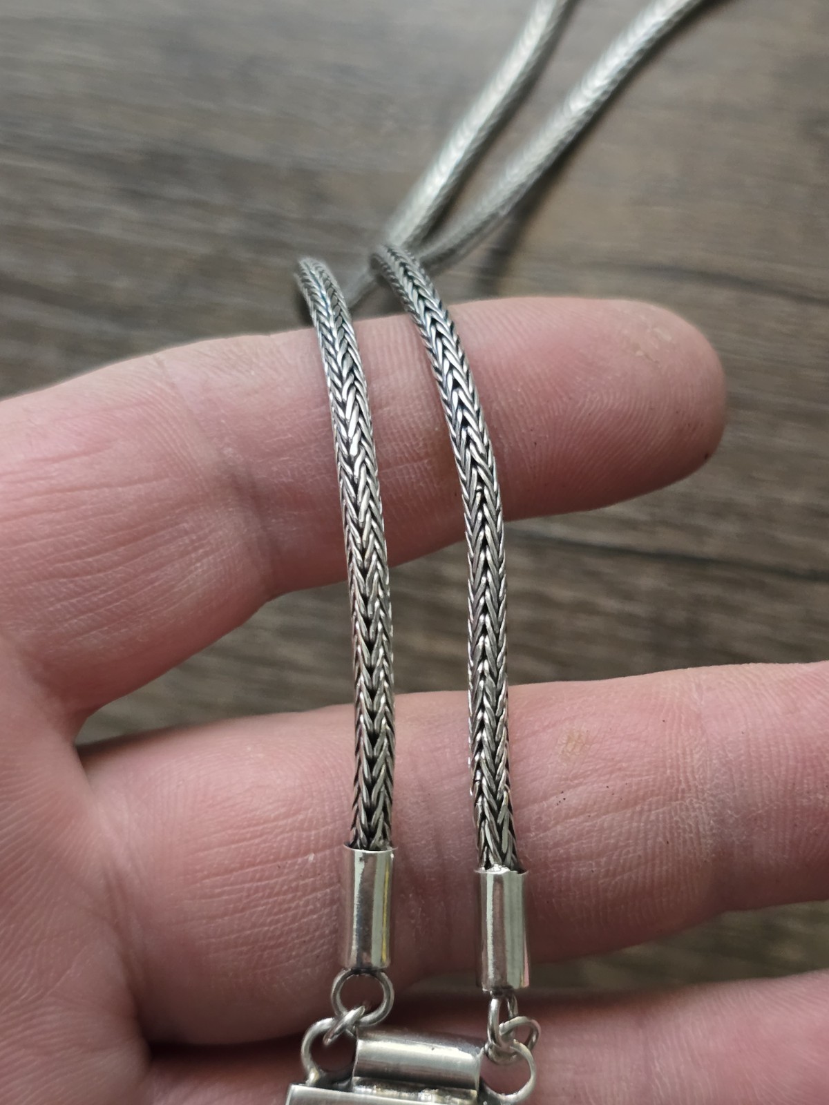 Sterling Silver Wheat Chain Lariat pendant necklace 16″ choker Collar S-hook