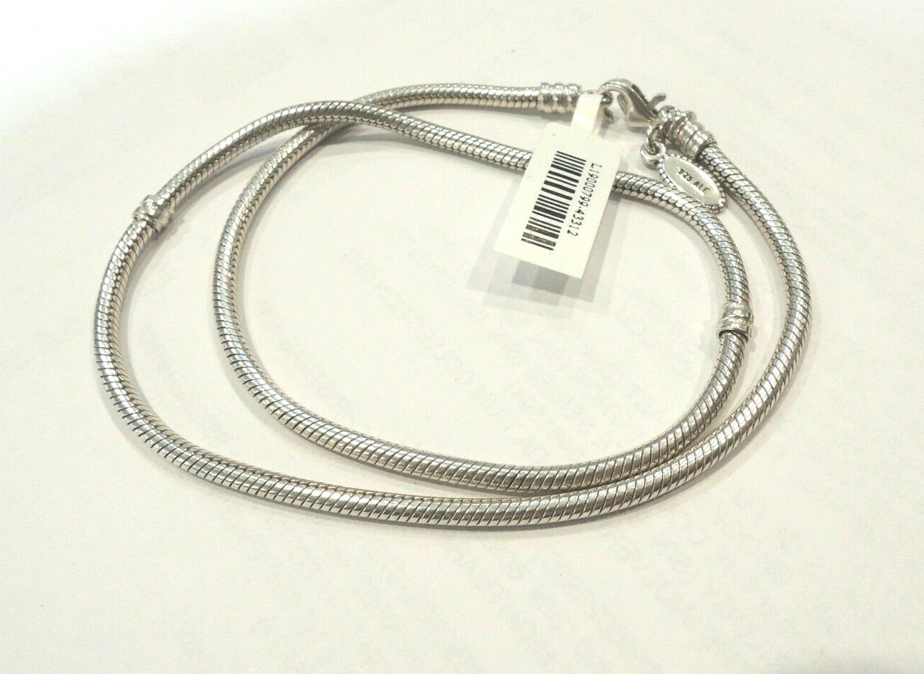 Very Good Condition – Pandora ALE Rope Snake Chain Necklace 925 Sterling Silver