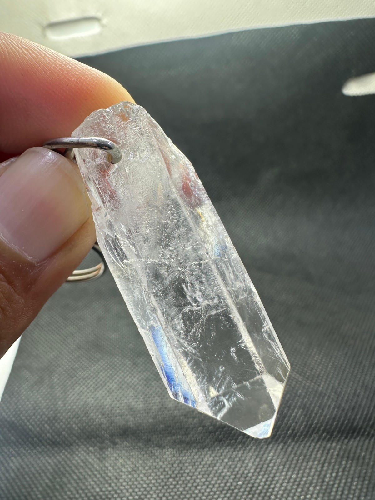 Rare Top Quality Natural Gemstone White Quartz Eye Clean Oustanding Pendant
