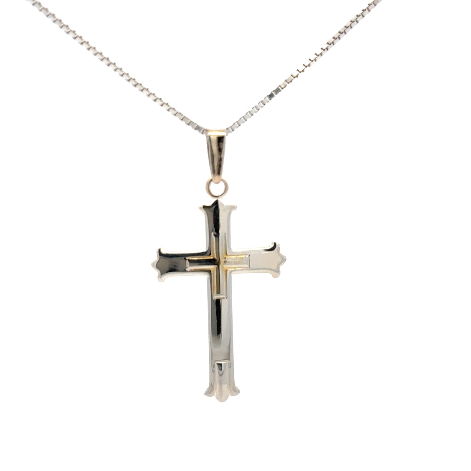 Sterling Silver Cross Pendant 3/4 x 1 1/2 Inch)