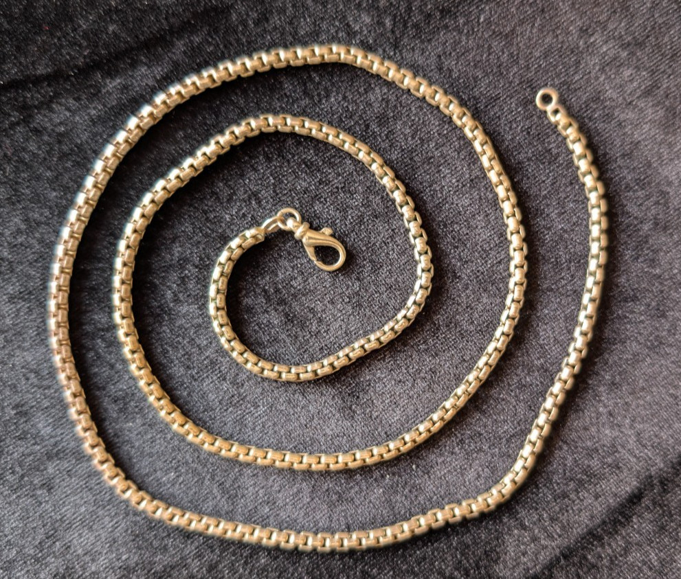 Sterling 925 3mm Rounded Box Chain 28 inches Lobster Claw Clasp 41g