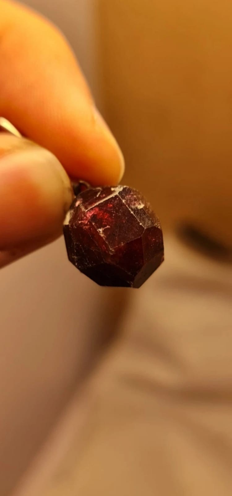 Top Quality Raw Red Almandine Garnet Pendant 925 Sterling Silver Gemstone