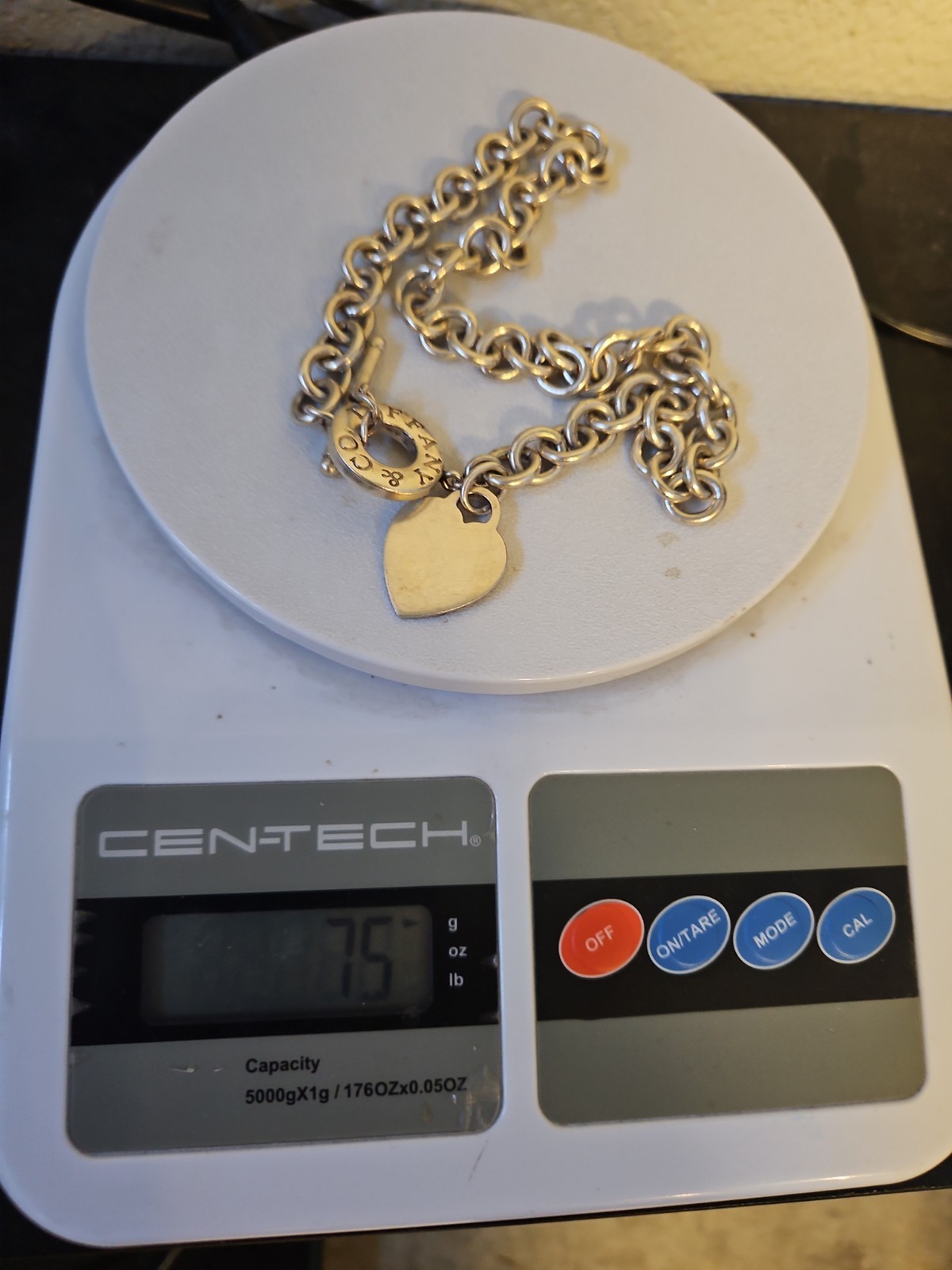 Tiffany & Co Sterling Silver 925 Heart Tag 16″ Toggle Necklace. 75g