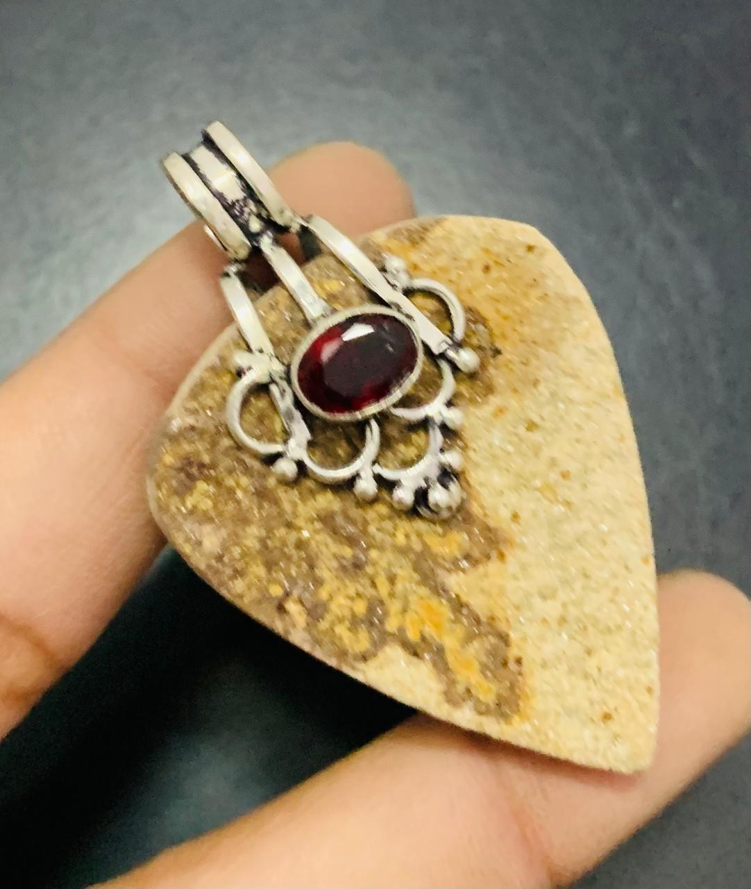 German Dendrite Gemstone 925 Sterling Silver Handmade Pendant Jewelry Gift For