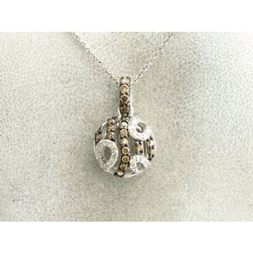 Le Vian 14K White Gold 18″ Pendant Necklace for Women Vanilla Chocolate Diamond